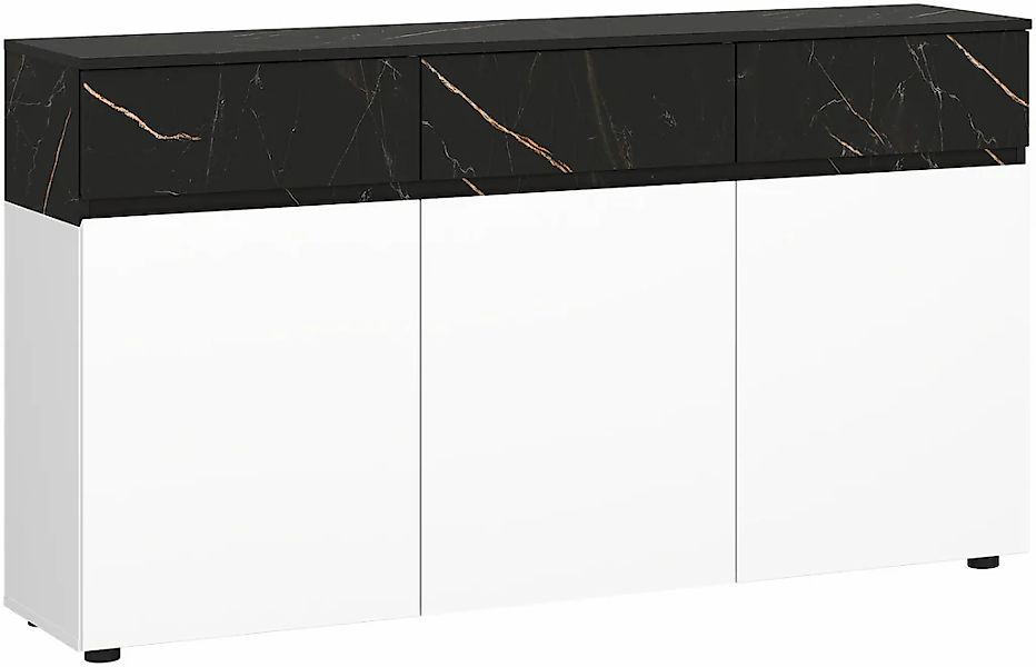 Home affaire Sideboard "MODESTO" grifflos, mit 3 Schubladen, 3 Türen und 6 günstig online kaufen