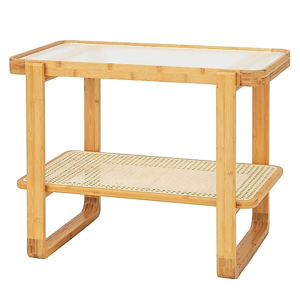 Costway Beistelltisch Couchtisch mit Abnehmbarer Glasplatte Nachttisch günstig online kaufen