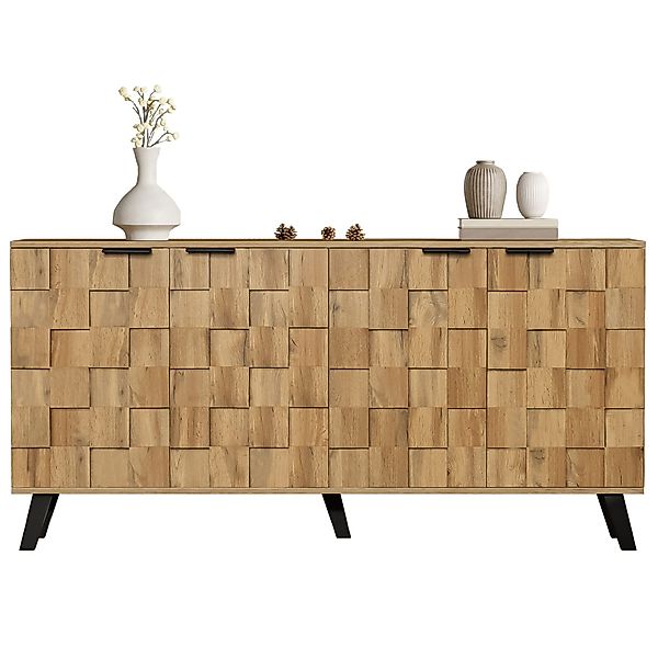 SeedWave Sideboard Karierter Schrank Atmungsaktive Kommode günstig online kaufen