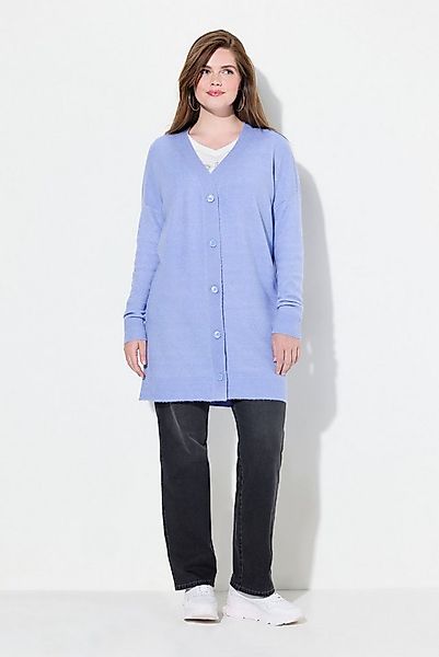 Ulla Popken Strickjacke Strickjacke Boxy Fit V-Ausschnitt Knopfleiste günstig online kaufen