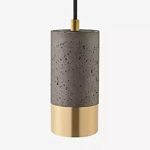 Sigor Upset Concrete Pendelleuchte, Beton dunkel/Ring Gold günstig online kaufen