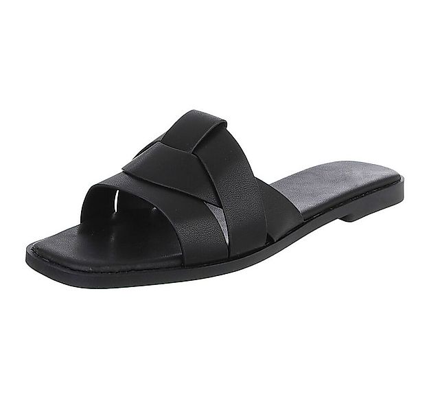 Ital-Design Stylische Slide-Sandalen mit Kreuzband für Damen Pantolette (91 günstig online kaufen