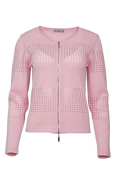 Passioni Ajourstrickjacke Leichte Sommerjacke mit Ajourmuster mit Reißversc günstig online kaufen