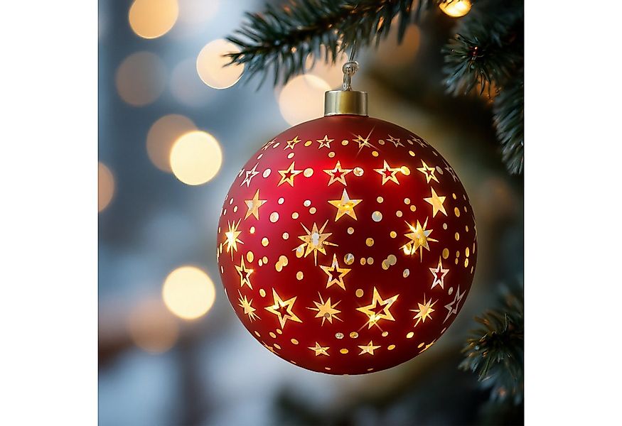 Spetebo LED-Dekofigur Glas Weihnachtsstern rot zum Hängen (Anzahl, 1 St., S günstig online kaufen