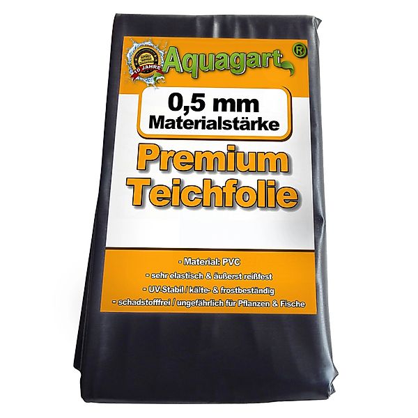 Aquagart Teichfolie Teichfolie PVC 6m x 4m 1,0mm schwarz Folie für den Gart günstig online kaufen