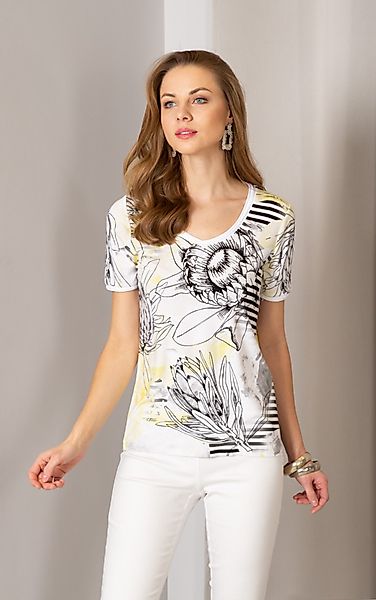 Passioni Print-Shirt mit abstraktem Blumenmuster günstig online kaufen