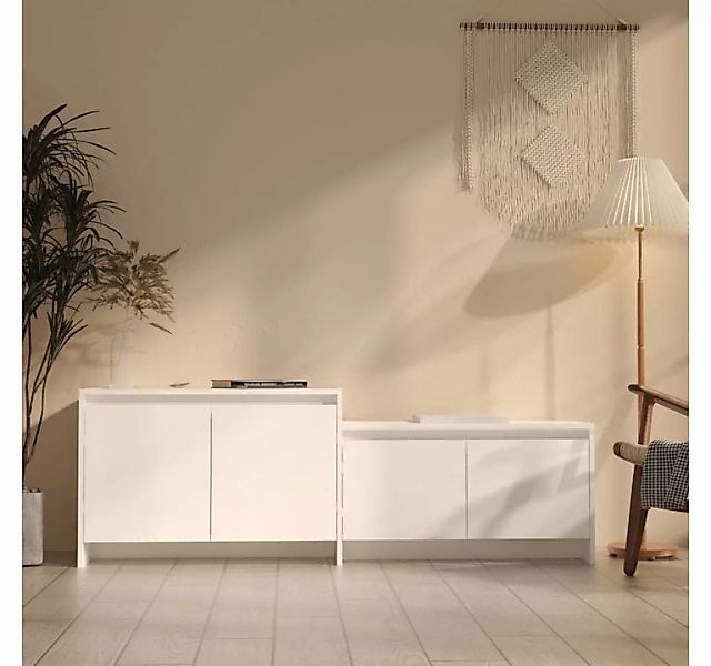 furnicato TV-Schrank Weiß 146,5x35x50 cm Holzwerkstoff günstig online kaufen