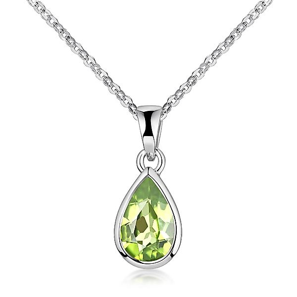 Materia Kettenanhänger Tropfen Peridot Edelstein Grün KA-274, 925 Sterling günstig online kaufen