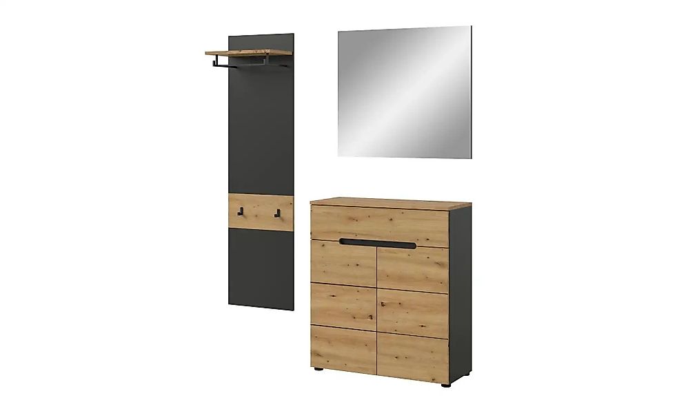 Garderobenkombination 3-teilig  Canu ¦ grau ¦ Maße (cm): B: 140 H: 190 Gard günstig online kaufen