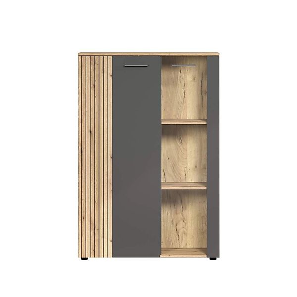 ebuy24 Esteban Vitrinenschrank Grau Eiche Dekor günstig online kaufen