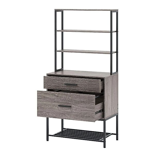 Costway Aktenschrank 3 Regalen 2 Schubladen Grau günstig online kaufen