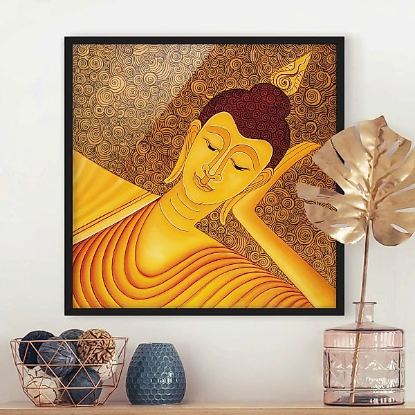 Bild mit Rahmen - Quadrat Shanghai Buddha günstig online kaufen