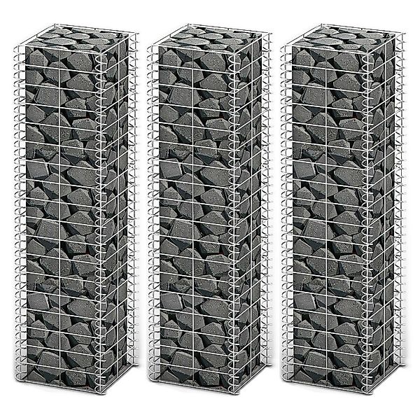 vidaXL Gartenzaun Gabionen-Set 3-tlg. Verzinkter Draht günstig online kaufen