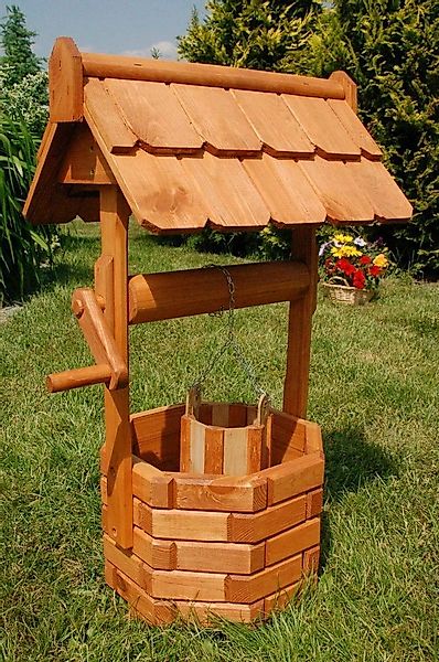 DEKO VERTRIEB BAYERN Zierbrunnen Holzbrunnen 100cm günstig online kaufen