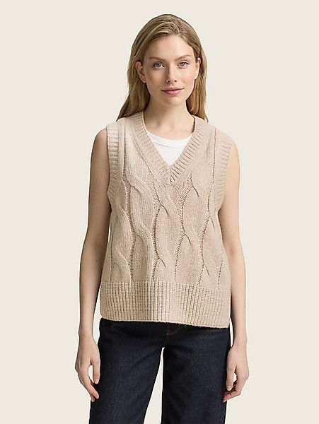 TOM TAILOR Strickpullover Pullover & Strickjacken Pullunder mit Zopfmuster günstig online kaufen