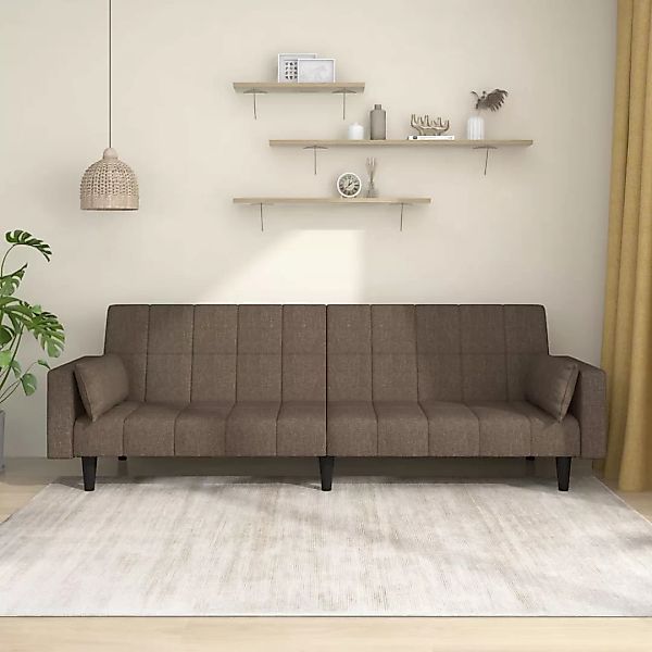 Vidaxl Schlafsofa 2-sitzer Mit 2 Kissen Taupe Stoff günstig online kaufen