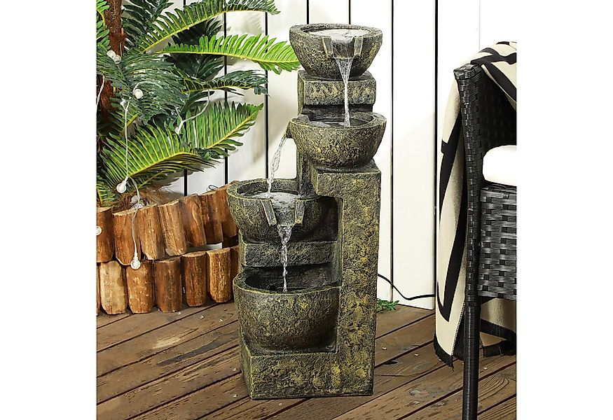 Outsunny Gartenbrunnen mit Einstellbarer Strömung, 25 cm Breite, Wasserbeck günstig online kaufen