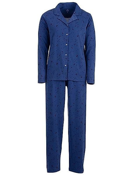 zeitlos Schlafanzug Pyjama Set Langarm - Mond Sterne günstig online kaufen