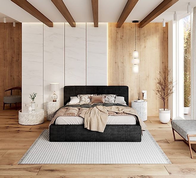 thematys Polsterbett Bett aus Velours Stauraumbett - TOPSELLER - MADE IN EU günstig online kaufen