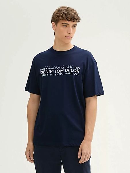 TOM TAILOR Denim T-Shirt Relaxed T-Shirt mit Logo Print mit Logo Print günstig online kaufen