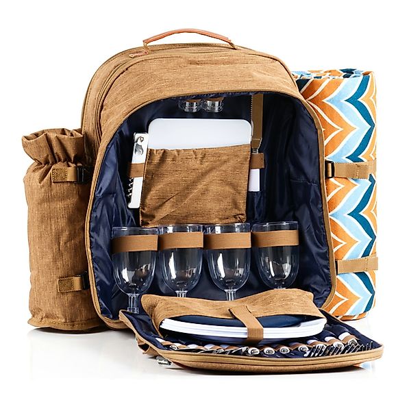 CampFeuer Freizeitrucksack Picknickrucksack für 4 Personen, günstig online kaufen
