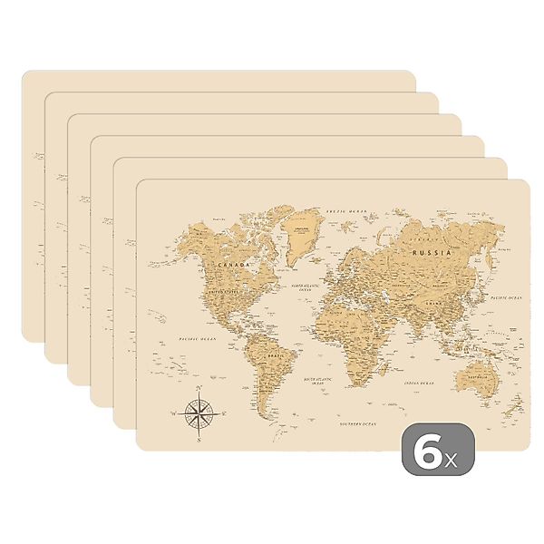 MuchoWow Platzset Weltkarte - Realistisch - günstig online kaufen
