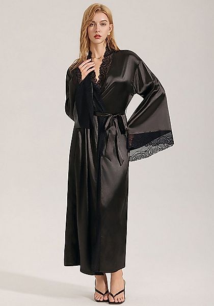 Vivi Idee Morgenmantel Bademantel, Schlafmantel lang Größe L, Bindegürtel, günstig online kaufen