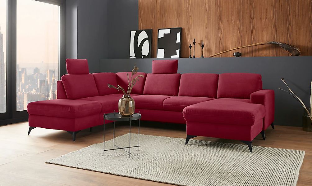 Home affaire Wohnlandschaft "Lolland U-Form" Wahlweise mit Bettfunktion und günstig online kaufen