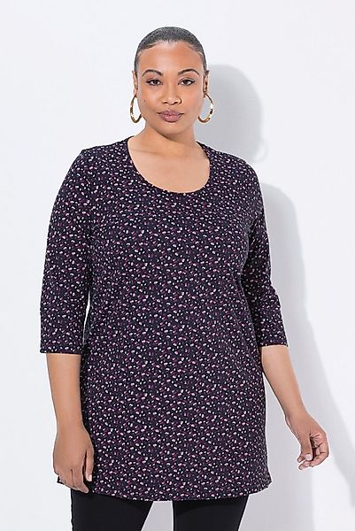 Ulla Popken Longshirt Longshirt A-Linie Rundhalsausschnitt 3/4-Arm günstig online kaufen