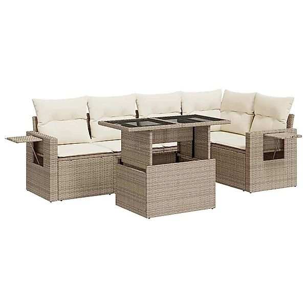 vidaXL Gartenlounge-Set 6-tlg. Garten-Sofagarnitur mit Kissen günstig online kaufen