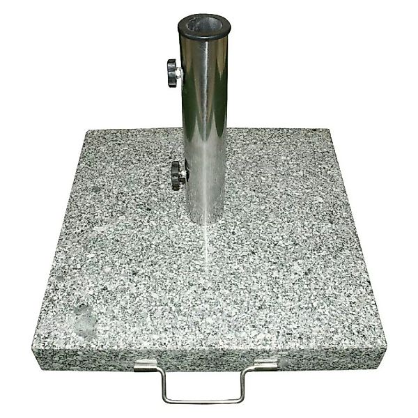 VCM Sonnenschirmständer 25 kg Granit eckig grau 40 x40cm Edelstahlgriff Rol günstig online kaufen