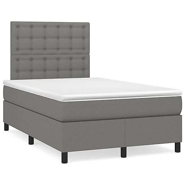 Vidaxl Boxspringbett Mit Matratze Dunkelgrau 120x200 Cm Stoff günstig online kaufen