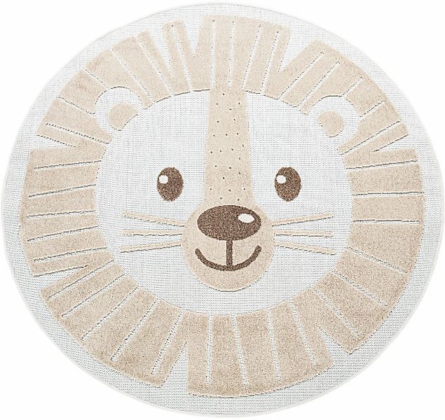 Paco Home Kinderteppich "Tweet 464" rund 12 mm Höhe Flachgewebe, Hoch-Tief- günstig online kaufen