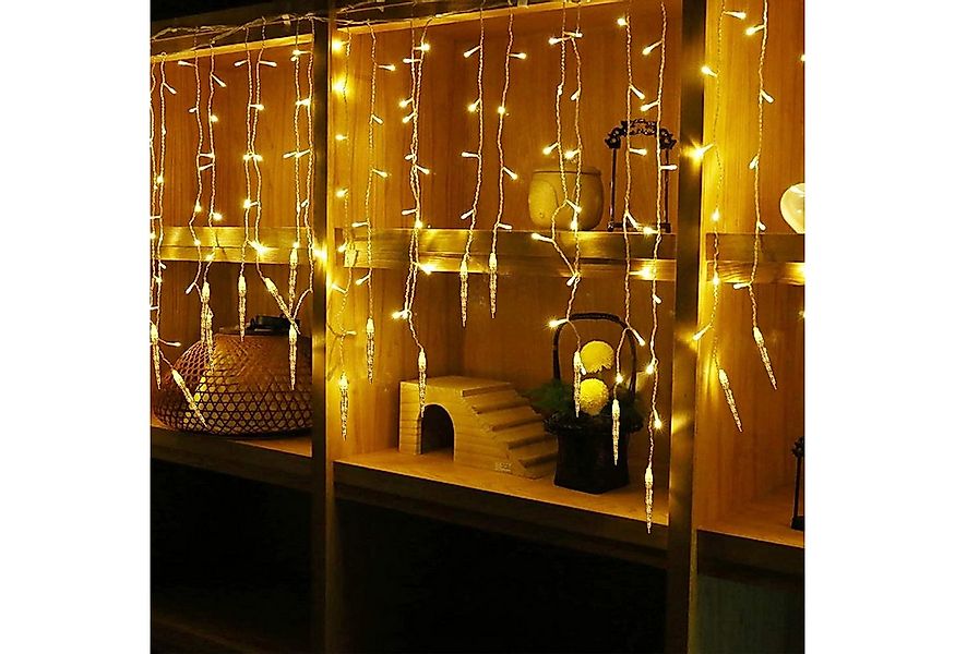 Qualra LED-Lichterkette LED Eiszapfen Lichterkette Wasserdicht 96LEDs 3.5M günstig online kaufen