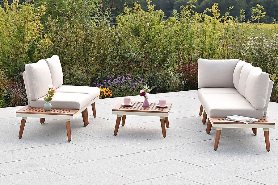 MERXX Gartenlounge-Set ""Delphi"", (Set, 13 tlg.), Eckbank mit seitlichen A günstig online kaufen