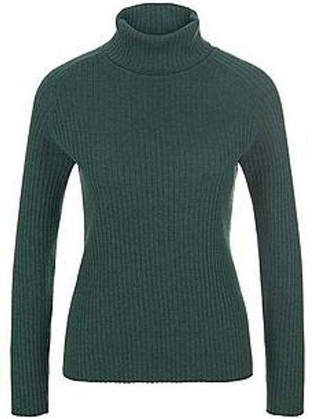 Rollkragen-Pullover aus 100% Schurwolle-Merino Peter Hahn grün günstig online kaufen