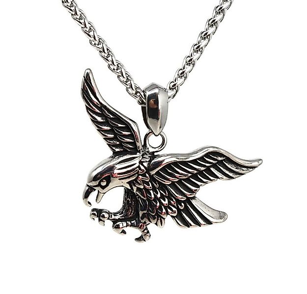 DALMARO Kette mit Anhänger Lederkette Edelstahlkette 316L ADLER, Herren Hal günstig online kaufen