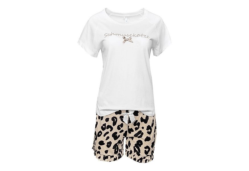 Louis & Louisa Shorty Short-Set "Schmusekatze" (2 tlg) mit gesticktem Schri günstig online kaufen