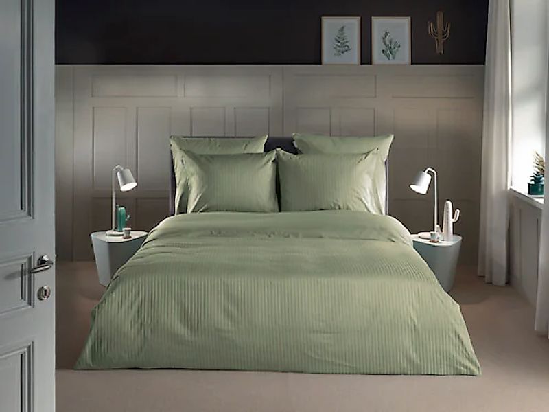 Heckett & Lane Bettwäsche »Banda« 2 tlg. hochwertiges Mako-Satin, Streifen günstig online kaufen