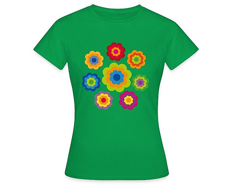 Spreadshirt T-Shirt 70er Jahre Hippie Flower Power Kostüm Blumen Outfit Fra günstig online kaufen