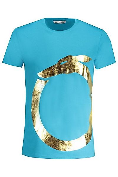 Trussardi T-Shirt Blaues Herren Kurzarm T-Shirt mit Rundhals und günstig online kaufen