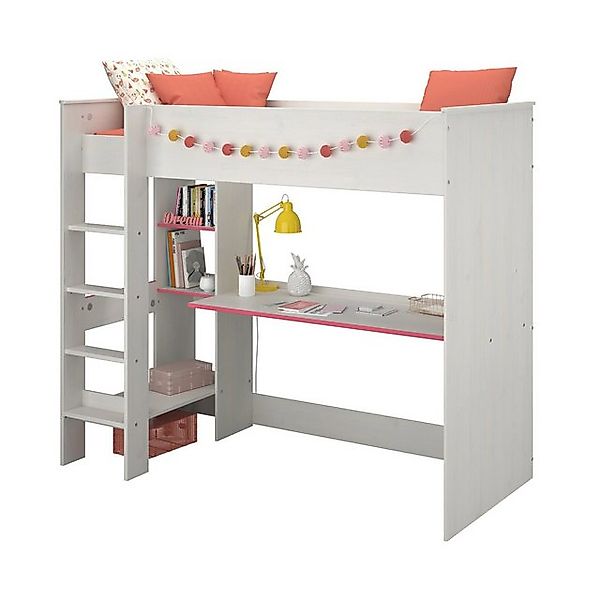 Parisot Etagenbett Parisot Smoozy 3b-Hochbett Etagenbett in Weiß u. Pink 90 günstig online kaufen
