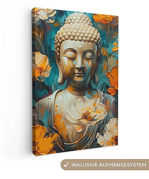 OneMillionCanvasses® Leinwandbild Buddha - Blume - Farbenfroh - Modern, Fot günstig online kaufen