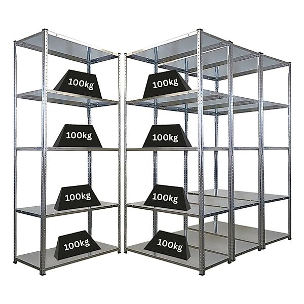 PROREGAL Mega Deal 4x Schraubregal Haldor HxBxT 180x90x40cm Fachlast 100 kg günstig online kaufen