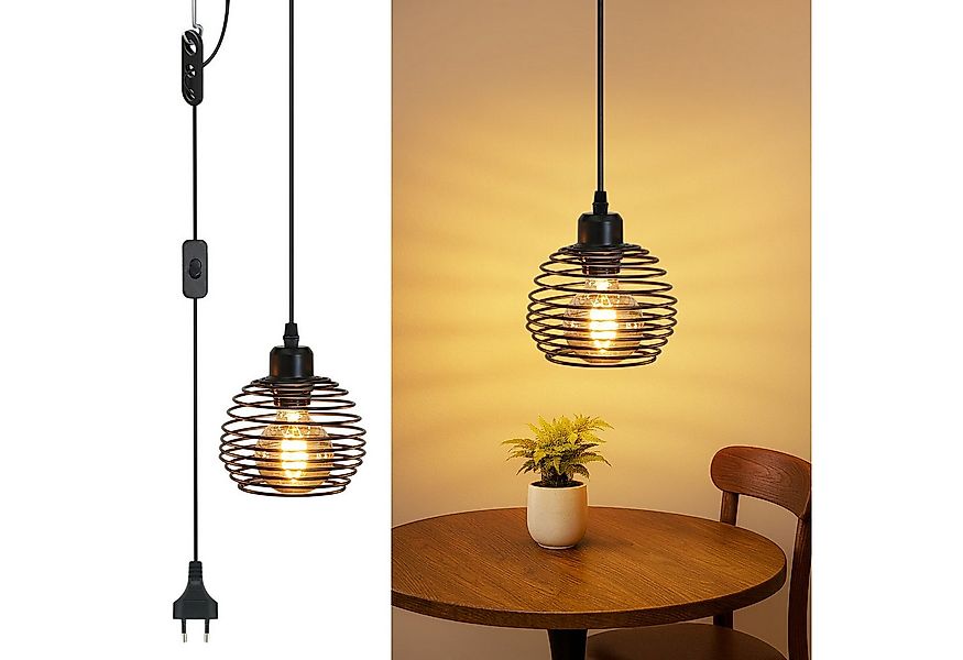 Nettlife Pendelleuchte Vintage Esszimmer Schwarz E27 mit Schalter Industria günstig online kaufen