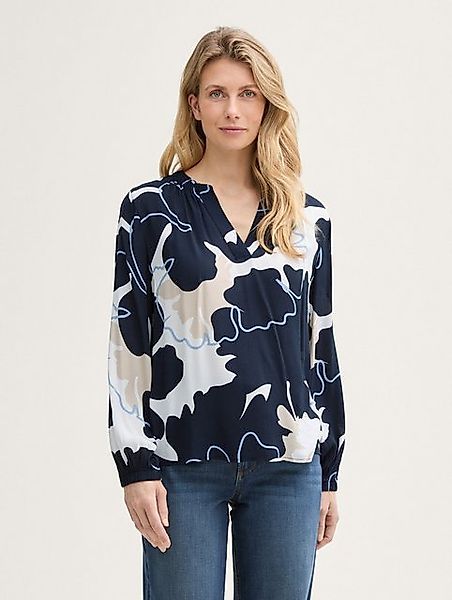 TOM TAILOR Langarmbluse Bluse aus Viskose mit Muster günstig online kaufen