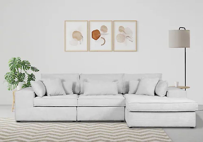 RAUM.ID Ecksofa »Florid L-Form«, 3 Teile, bestehend aus Modulen, viele Bezu günstig online kaufen