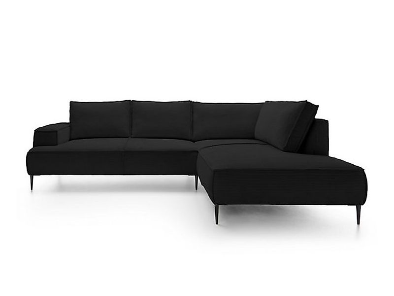 Goldstoff Ecksofa Cord VESPA L Beige – großes Wohnlandschaft Sofa L-Form, G günstig online kaufen