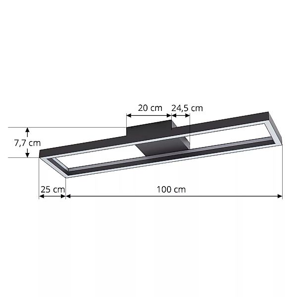 Lucande Smart LED-Deckenleuchte Tjado, 100 cm, schwarz, Tuya günstig online kaufen
