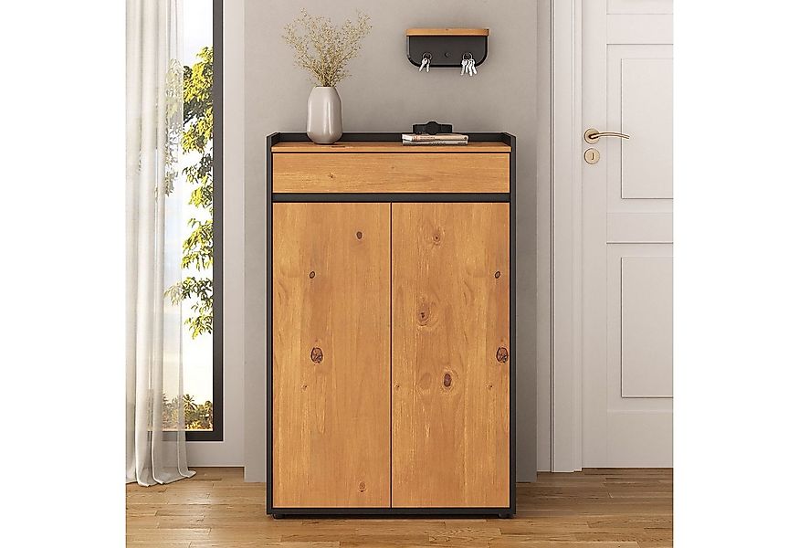 IDIMEX Schuhschrank TILO Schuhkommode mit Schublade & Türen aus Massivholz günstig online kaufen